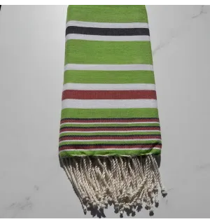 Fouta Dina vert prairie avec rayures 2