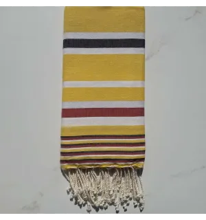 Fouta Dina jaune avec rayures