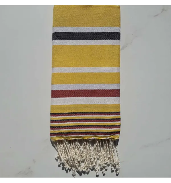 Fouta Dina jaune avec rayures 