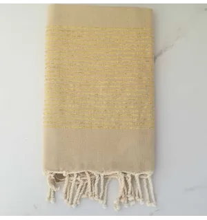 Fouta lurex taupe clair 