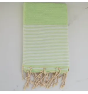 Fouta nid d'abeille vert dragée 