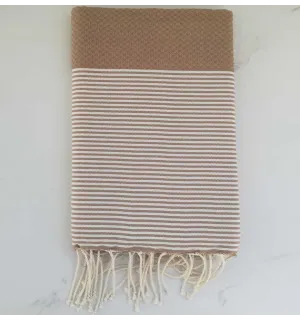 brun clair rayée blanc 