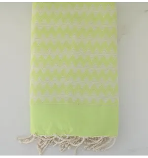 Fouta zigzag vert lime 