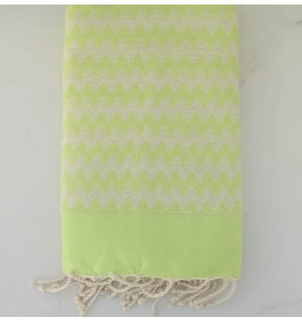 Fouta zigzag vert lime 