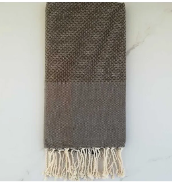Fouta nid d'abeille unie vert militaire 