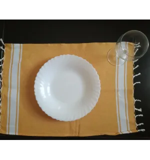 Mini fouta plate jaune foncé 