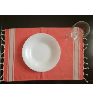 Mini fouta plate rouge avec rayures 