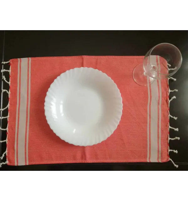 Mini fouta plate rouge avec rayures 