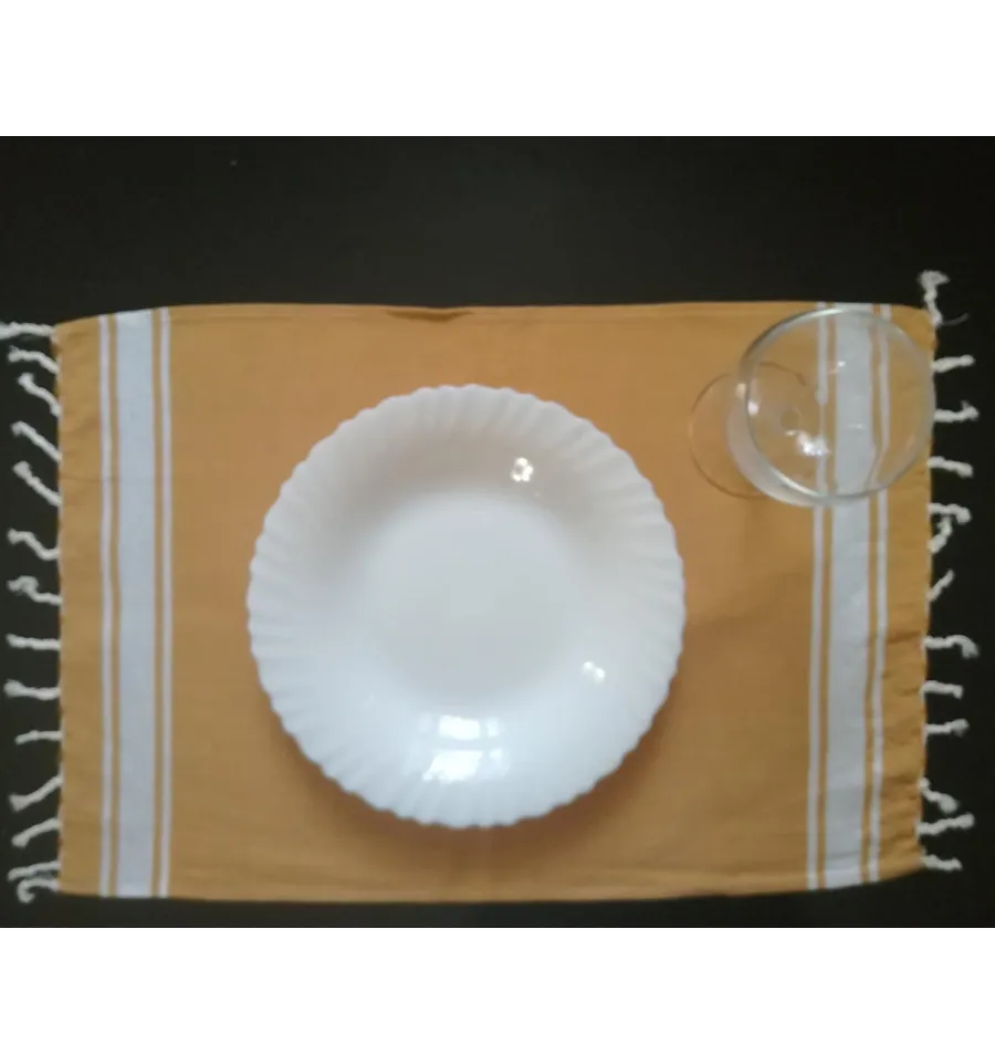 Mini fouta plate moutarde 