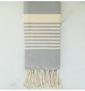 Fouta arthur bleu pale rayée blanc 2