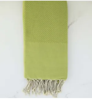 Fouta nid d'abeille unie vert pistache 