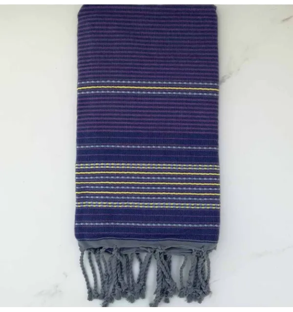 Fouta arabesque bleu marine 