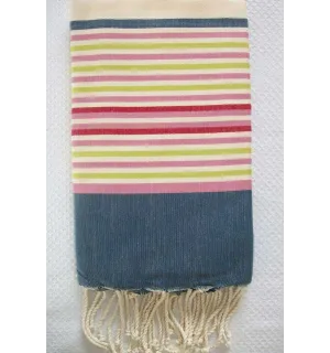Fouta Plate ziwane 5 couleurs bleu jean