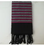 Fouta lurex plate noir, rose et argenté