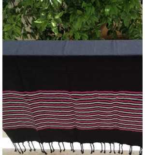 Fouta Lurex plate noir, rose et argenté 2