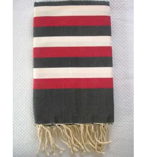 Fouta ziwane multicolore gris rouge 