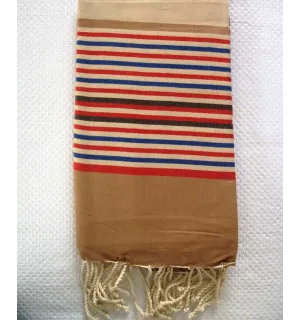Fouta ziwane 5 couleurs maron rouge