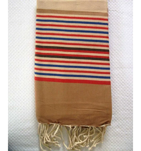 Fouta ziwane 5 couleurs maron rouge 