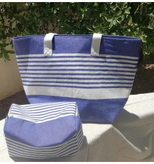 Sac de plage fouta bleu jean 
