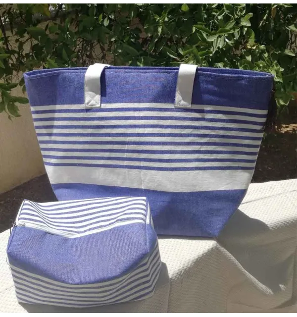 Sac de plage fouta bleu jean 