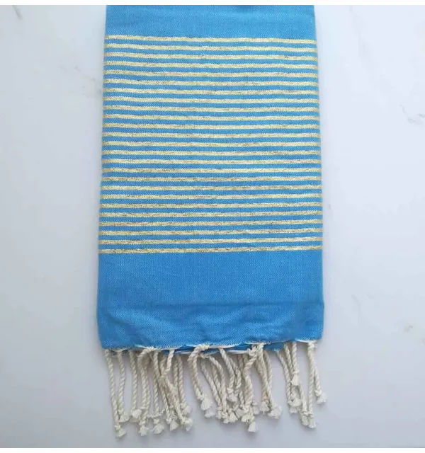FOUTA Lurex PLATE Bleu 