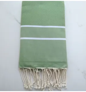 Fouta chevron vert mousse 