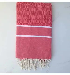 Fouta Chevron rose 