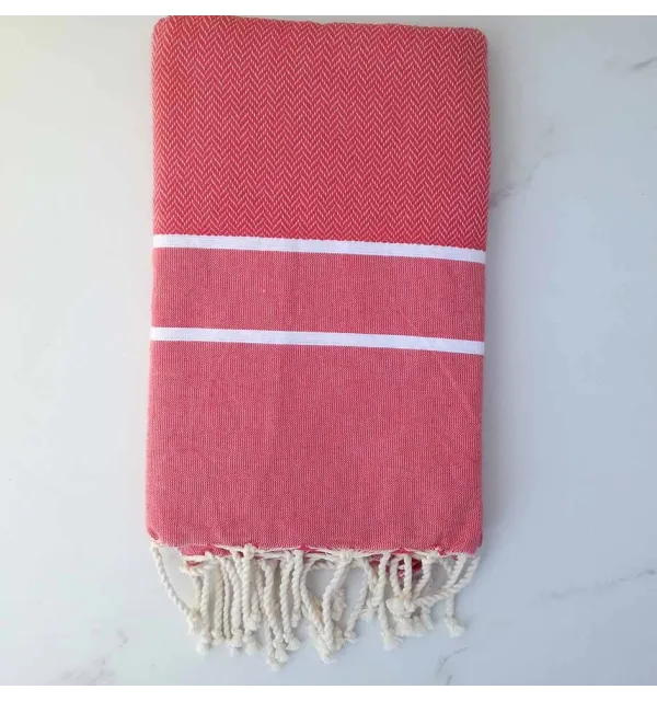 Fouta Chevron rose 