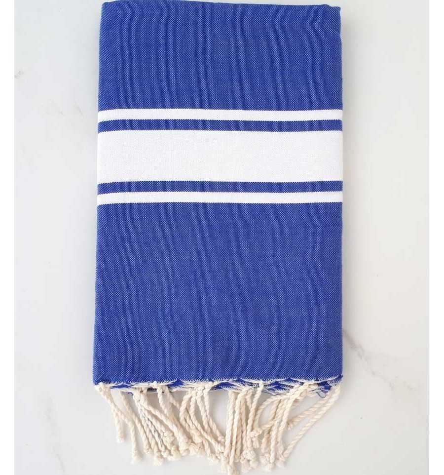 Fouta Plate bleu indigo