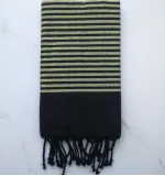 Fouta lurex plate noir et vert