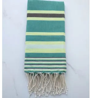 Fouta Dina vert avec rayures