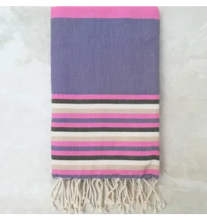 Fouta Plate 5 couleurs mauve, rose, beige, blanc crème et vert
