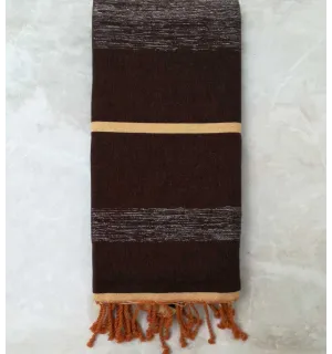 Jeté marron et ocre jaune m1.5m*2.5m