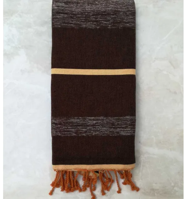 Jeté marron et ocre jaune m1.5m*2.5m 