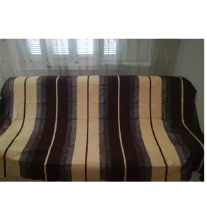 Jeté marron et ocre jaune m1.5m*2.5m 2