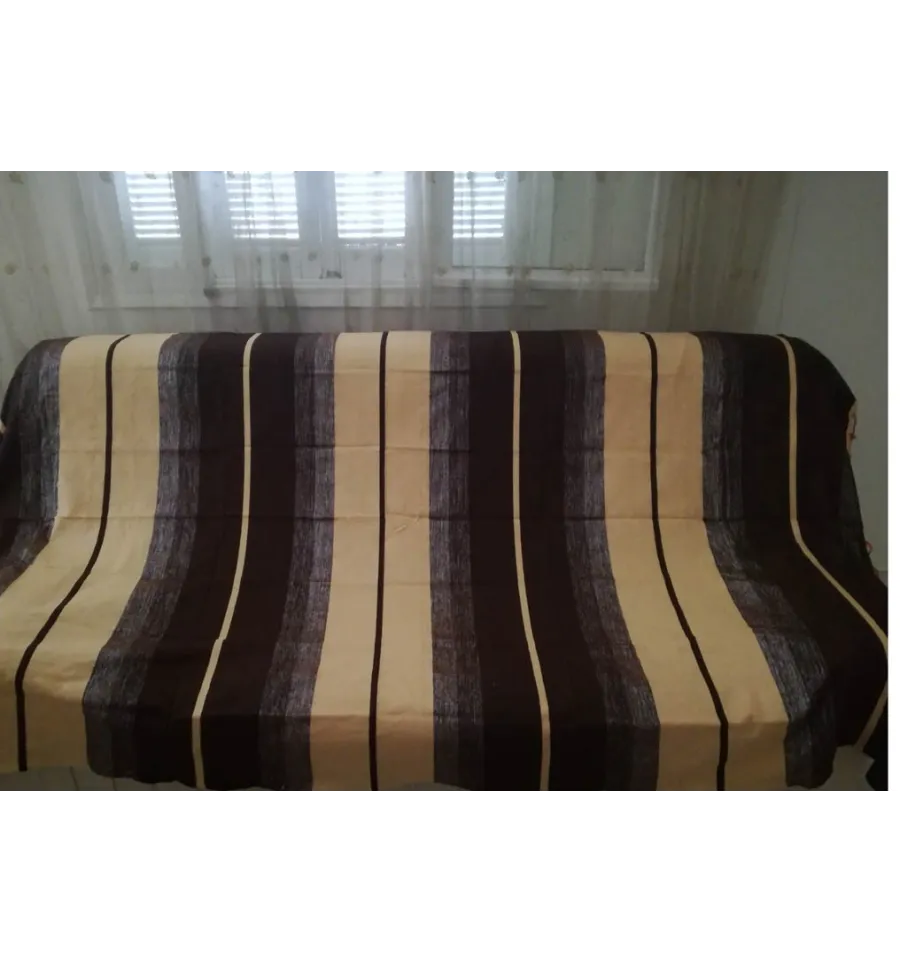 Jeté marron et ocre jaune m1.5m*2.5m 