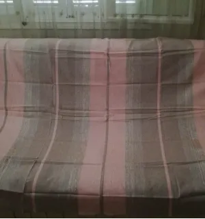 Jeté taupe clair et rose avec lurex 1.5m*2.5m 2
