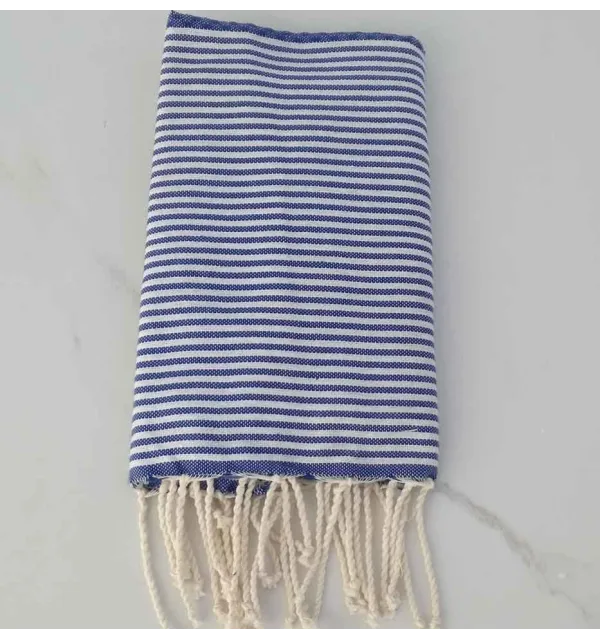 Enfant  Nid d'abeille bleu rayures blanche 