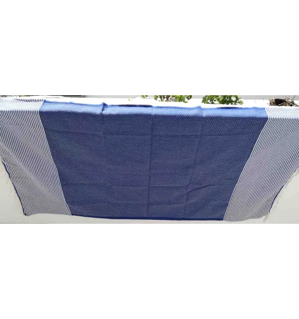 Enfant  Nid d'abeille bleu rayures blanche 