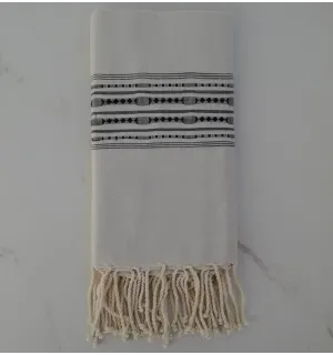 Fouta thalasso avec motifs anthracite