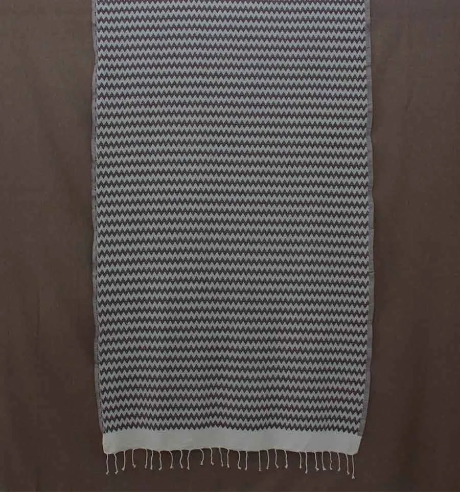 Fouta zigzag marron 