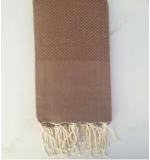 FOUTA nid d'abeille unie alezan foncé 