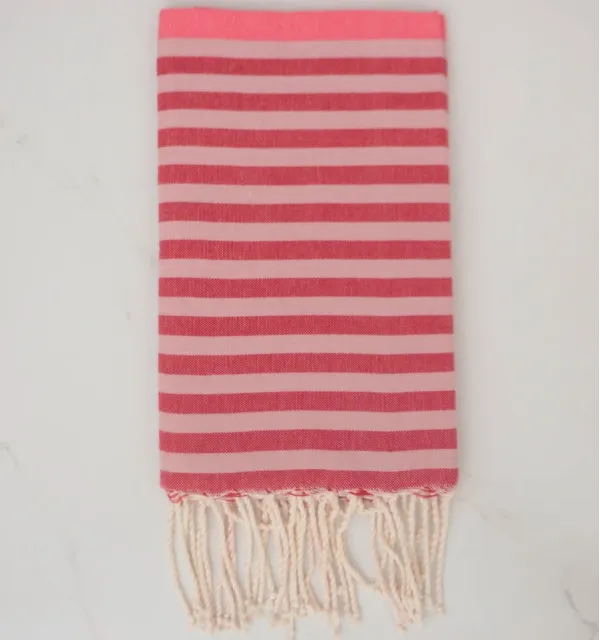 Fouta rose, rouge et rose pale 