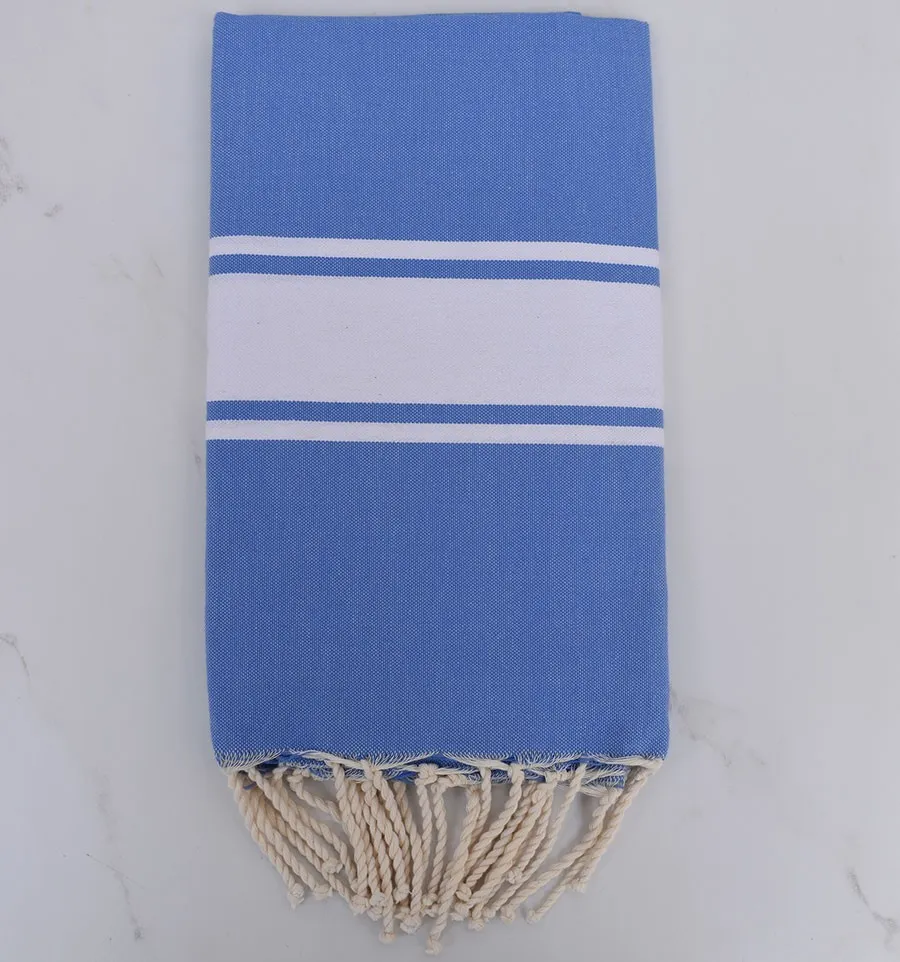 FOUTA PLATE  bleu électrique 