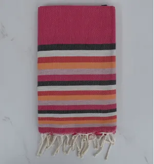 Fouta plate 6 couleurs avec rayures 