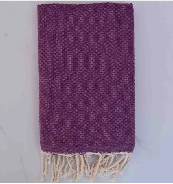 Fouta nid d'abeille unie hollyhock 