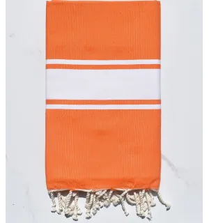 Fouta plate orange vif Fouta Tunisia - 1 2