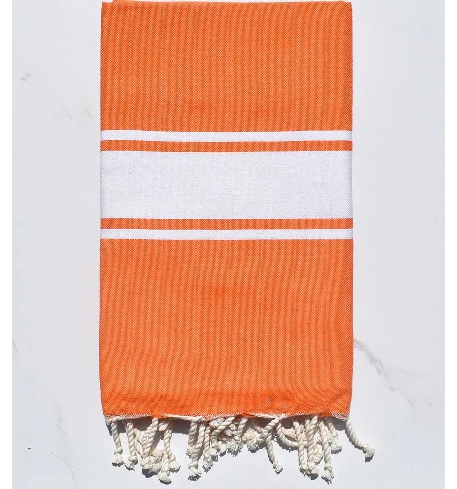 Fouta plate orange vif 