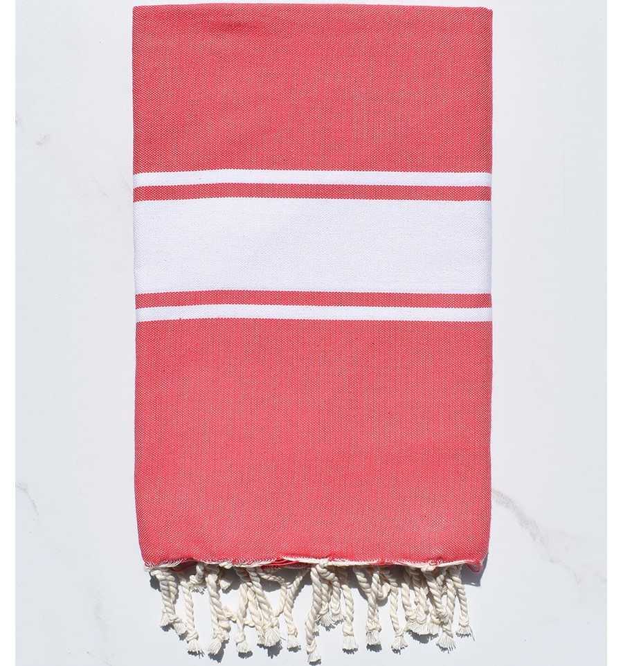 Fouta Plate rouge groseille