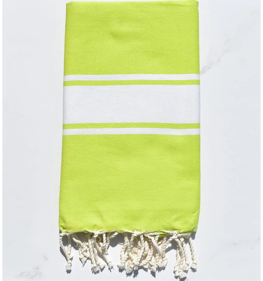 Fouta plate vert chartreuse